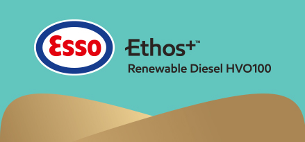 Grafisch logo van Esso Ethos+ hernieuwbare diesel